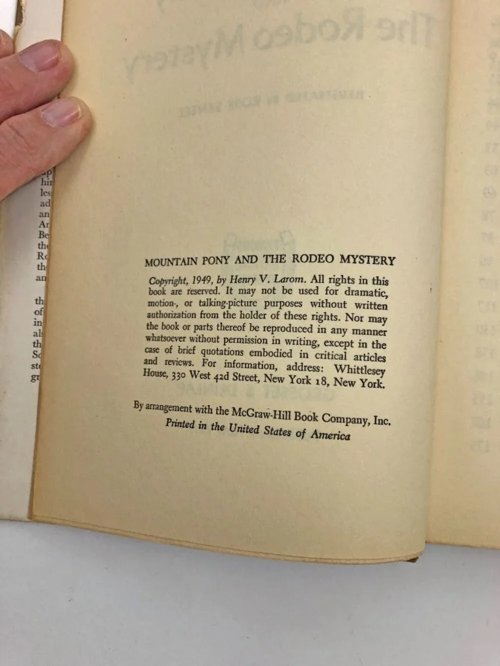 Famous Horse Stories by H V Larom Mountain Pony & Rodeo Mystery HB 1949